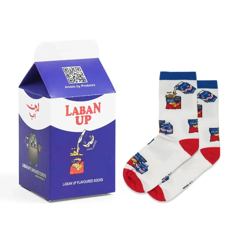 جوارب Laban Up & Oman Chips، مقاس 25-29