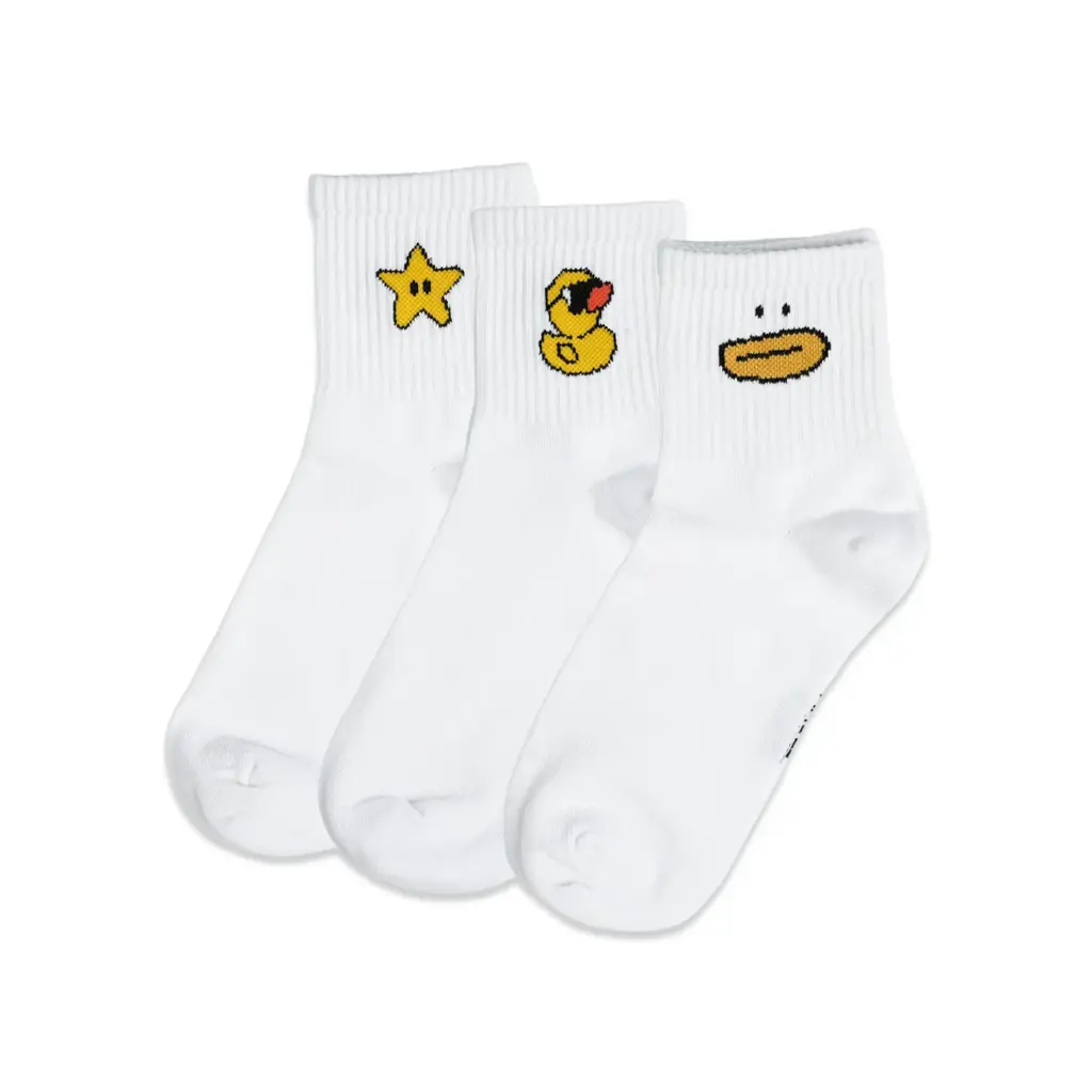 [P28] 3Pcs White Embroidery Icon Set 1